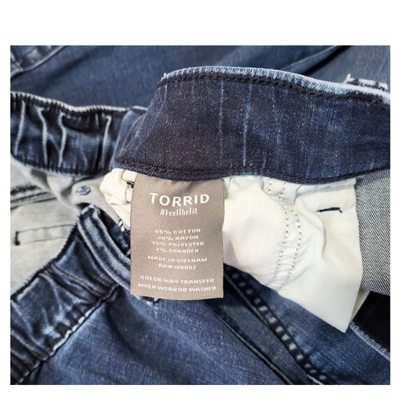 TORRID Pull-On Elastic Denim Jogger Blue Jeans - Women's 3S (3X - 22/24) - Picture 4 of 5